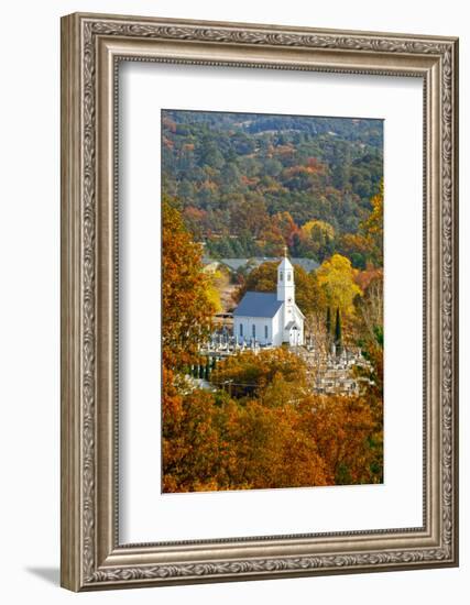 St. Sava Serbian Church and Cemetery in Jackson, California Surrounded by Fall Colors-John Alves-Framed Photographic Print