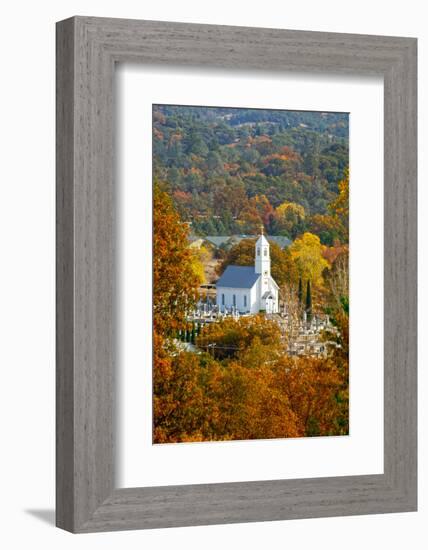 St. Sava Serbian Church and Cemetery in Jackson, California Surrounded by Fall Colors-John Alves-Framed Photographic Print