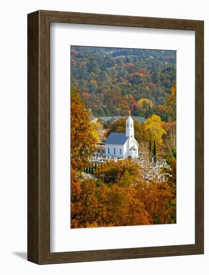 St. Sava Serbian Church and Cemetery in Jackson, California Surrounded by Fall Colors-John Alves-Framed Photographic Print