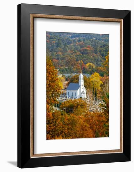 St. Sava Serbian Church and Cemetery in Jackson, California Surrounded by Fall Colors-John Alves-Framed Photographic Print