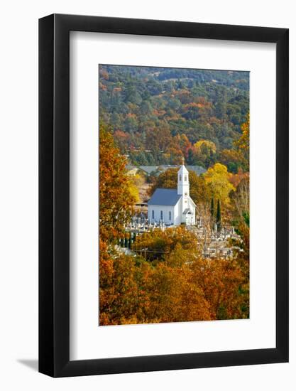 St. Sava Serbian Church and Cemetery in Jackson, California Surrounded by Fall Colors-John Alves-Framed Photographic Print