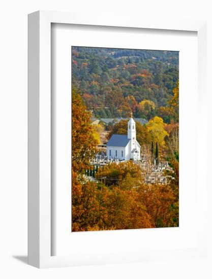 St. Sava Serbian Church and Cemetery in Jackson, California Surrounded by Fall Colors-John Alves-Framed Photographic Print