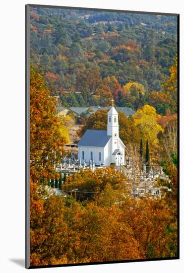 St. Sava Serbian Church and Cemetery in Jackson, California Surrounded by Fall Colors-John Alves-Mounted Photographic Print
