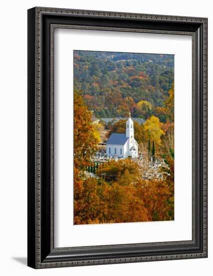 St. Sava Serbian Church and Cemetery in Jackson, California Surrounded by Fall Colors-John Alves-Framed Photographic Print