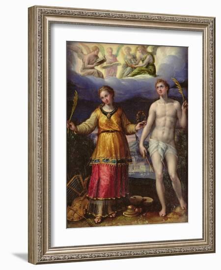 St.Sebastian and St.Cecilia-Lavinia Fontana-Framed Giclee Print