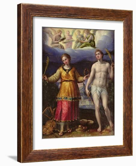 St.Sebastian and St.Cecilia-Lavinia Fontana-Framed Giclee Print