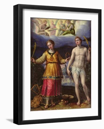 St.Sebastian and St.Cecilia-Lavinia Fontana-Framed Giclee Print