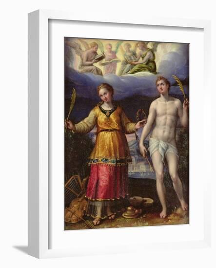 St.Sebastian and St.Cecilia-Lavinia Fontana-Framed Giclee Print