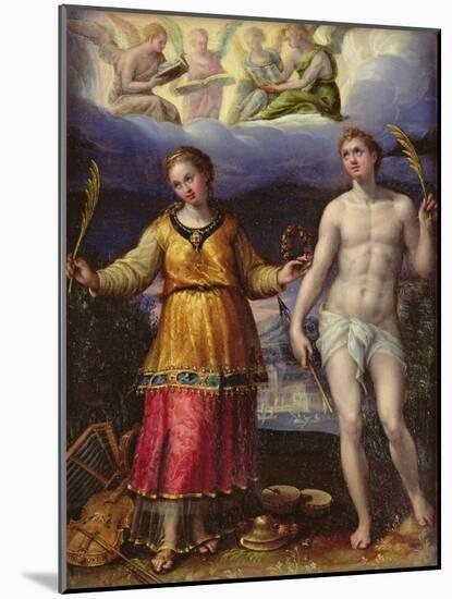 St.Sebastian and St.Cecilia-Lavinia Fontana-Mounted Giclee Print