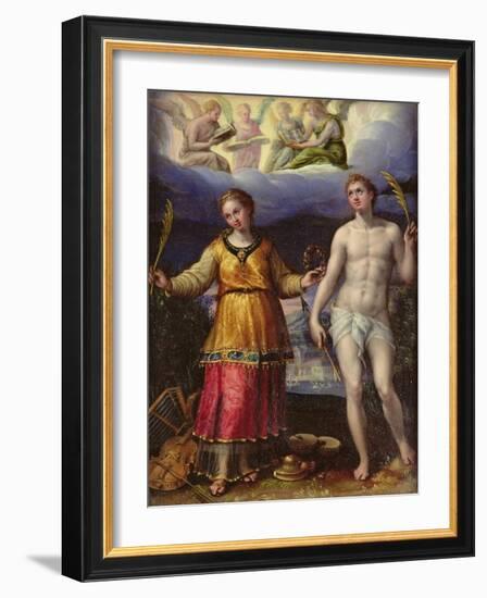 St.Sebastian and St.Cecilia-Lavinia Fontana-Framed Giclee Print