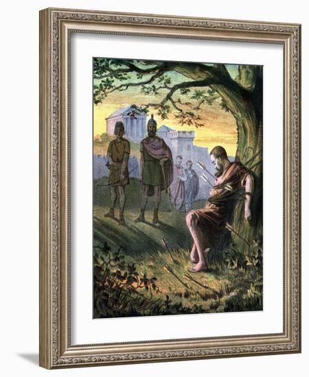 St Sebastian, Christian Martyr, Mid 19th Century-null-Framed Giclee Print