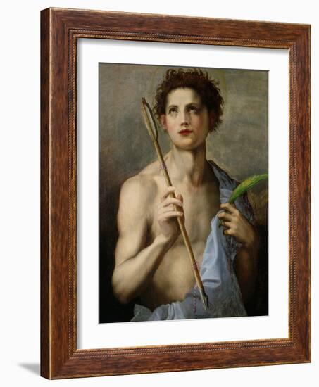 St. Sebastian Holding Two Arrows and the Martyr's Palm-Andrea del Sarto-Framed Giclee Print