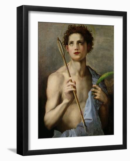 St. Sebastian Holding Two Arrows and the Martyr's Palm-Andrea del Sarto-Framed Giclee Print