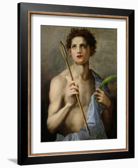 St. Sebastian Holding Two Arrows and the Martyr's Palm-Andrea del Sarto-Framed Giclee Print