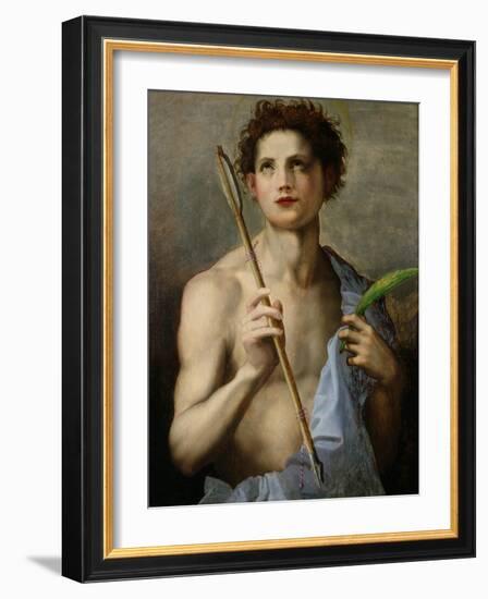 St. Sebastian Holding Two Arrows and the Martyr's Palm-Andrea del Sarto-Framed Giclee Print