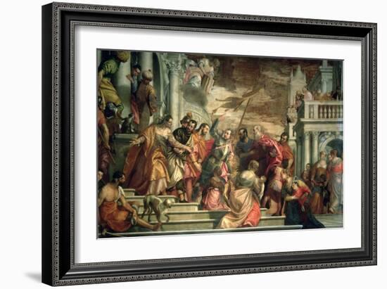 St. Sebastian Inciting Marcellus and Marcellinus Who are Being Led to Martyrdom, 1558-Paolo Veronese-Framed Giclee Print