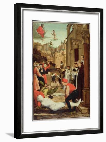 St. Sebastian Interceding for the Plague Stricken, 1497-99-Josse Lieferinxe-Framed Giclee Print