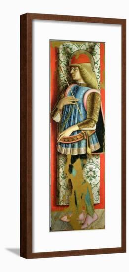 St. Sebastian, Right Hand Panel of the Second Triptych of the Valle Castellamo-Carlo Crivelli-Framed Giclee Print