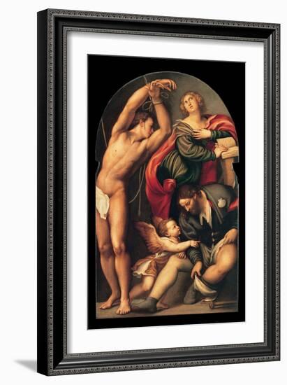 St. Sebastian, St. Roch and St. Catherine, il Pordenone, 1535. Venice, Italy-il Pordenone Sacchis-Framed Art Print