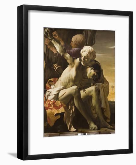 St. Sebastian Tended by Irene, 1625-Hendrick Terbrugghen-Framed Giclee Print