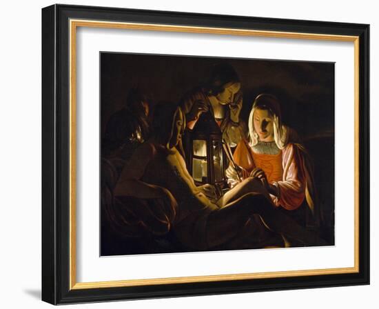 St. Sebastian Tended by Irene, c.1638-39-Georges de La Tour-Framed Giclee Print