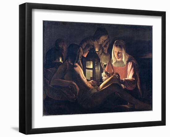 St. Sebastian Tended by St. Irene and the Holy Women-Georges de La Tour-Framed Giclee Print