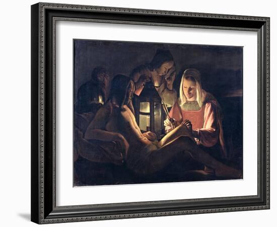 St. Sebastian Tended by St. Irene and the Holy Women-Georges de La Tour-Framed Giclee Print