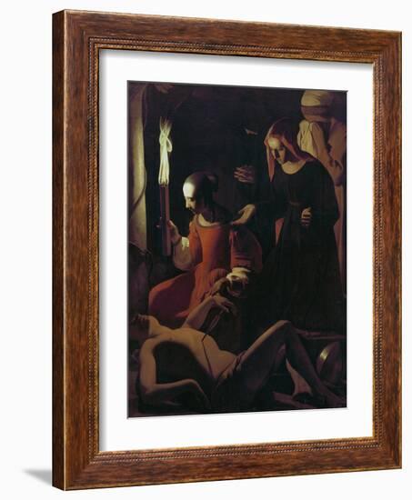 St. Sebastian Tended by St. Irene, C.1649-Georges de La Tour-Framed Premium Giclee Print