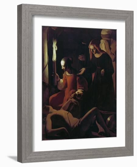 St. Sebastian Tended by St. Irene, C.1649-Georges de La Tour-Framed Giclee Print