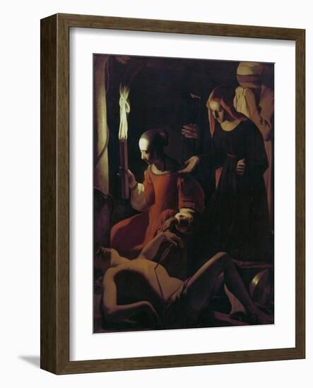 St. Sebastian Tended by St. Irene, C.1649-Georges de La Tour-Framed Giclee Print