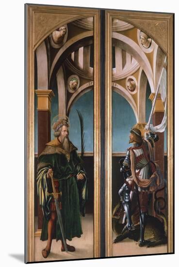 St. Sigismund and St. George, Detail from Doors of a Triptych of the Crucifixion, 1519-Hans Burgkmair-Mounted Giclee Print