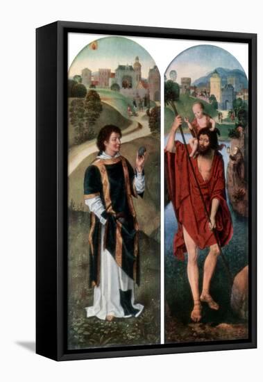 St Stephen and St Christopher-Hans Memling-Framed Premier Image Canvas