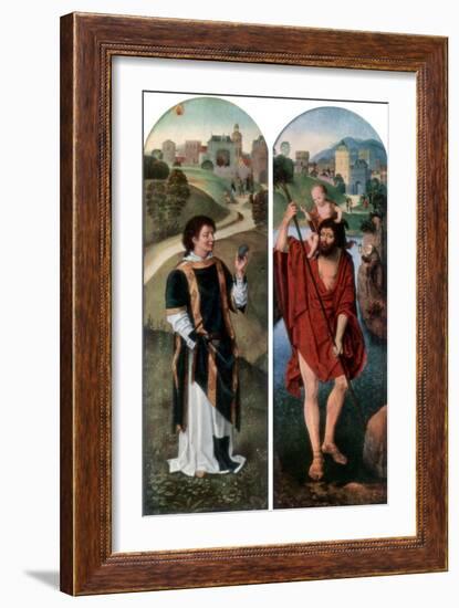 St Stephen and St Christopher-Hans Memling-Framed Giclee Print