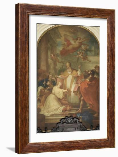 St. Stephen Baptizing Lucilla-Tommaso Masaccio-Framed Giclee Print