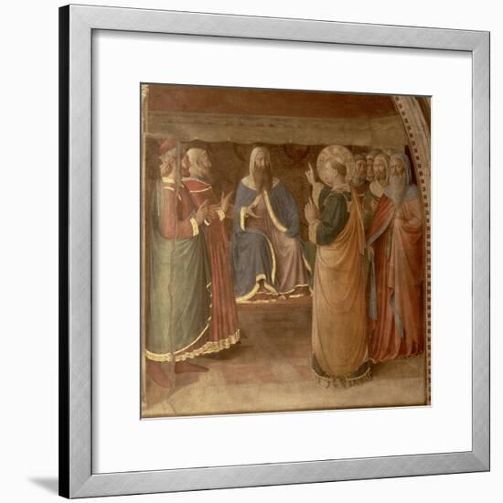 St.Stephen Preaching and St.Stephen Addressing the Council (Fresco) (Detail of 29037)-Fra Angelico-Framed Giclee Print