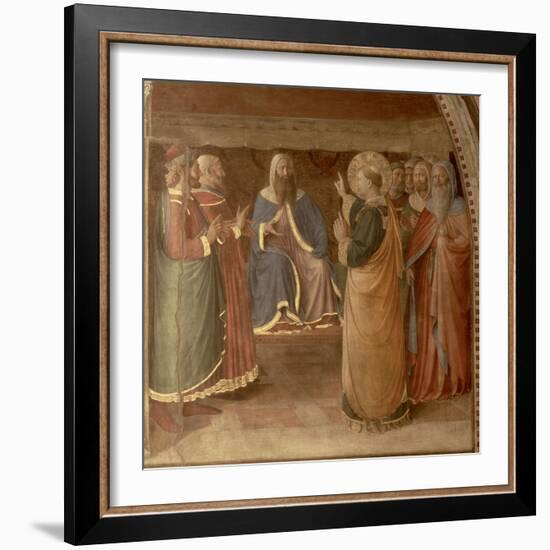 St.Stephen Preaching and St.Stephen Addressing the Council (Fresco) (Detail of 29037)-Fra Angelico-Framed Giclee Print