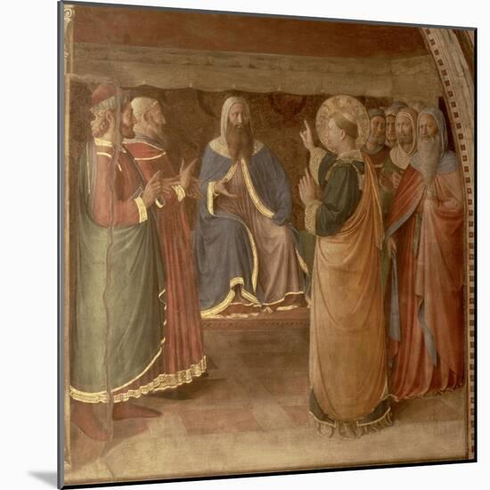 St.Stephen Preaching and St.Stephen Addressing the Council (Fresco) (Detail of 29037)-Fra Angelico-Mounted Giclee Print