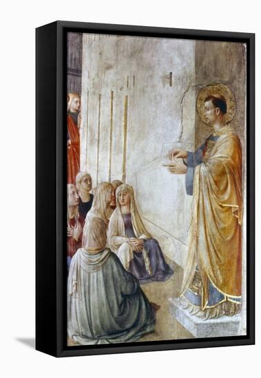 St Stephen Preaching (Detail), Mid 15th Century-Fra Angelico-Framed Premier Image Canvas