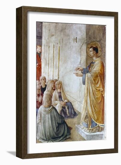 St Stephen Preaching (Detail), Mid 15th Century-Fra Angelico-Framed Giclee Print