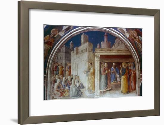 St Stephen Preaching, Mid 15th Century-Fra Angelico-Framed Giclee Print