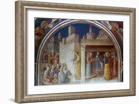 St Stephen Preaching, Mid 15th Century-Fra Angelico-Framed Giclee Print