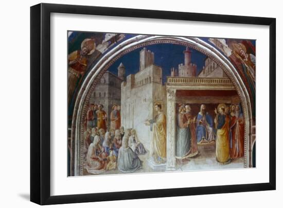 St Stephen Preaching, Mid 15th Century-Fra Angelico-Framed Giclee Print