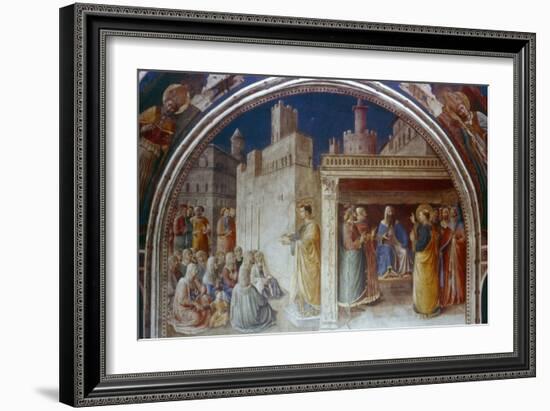 St Stephen Preaching, Mid 15th Century-Fra Angelico-Framed Giclee Print