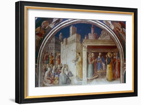 St Stephen Preaching, Mid 15th Century-Fra Angelico-Framed Giclee Print