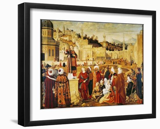 St. Stephen Preaching-Vittore Carpaccio-Framed Giclee Print