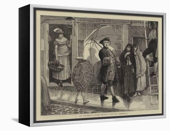 St Swithin'S, Jonas Hanway and His Umbrella-Sir James Dromgole Linton-Framed Premier Image Canvas