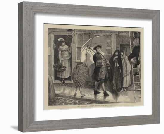 St Swithin'S, Jonas Hanway and His Umbrella-Sir James Dromgole Linton-Framed Giclee Print