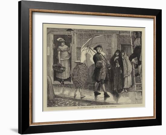 St Swithin'S, Jonas Hanway and His Umbrella-Sir James Dromgole Linton-Framed Giclee Print