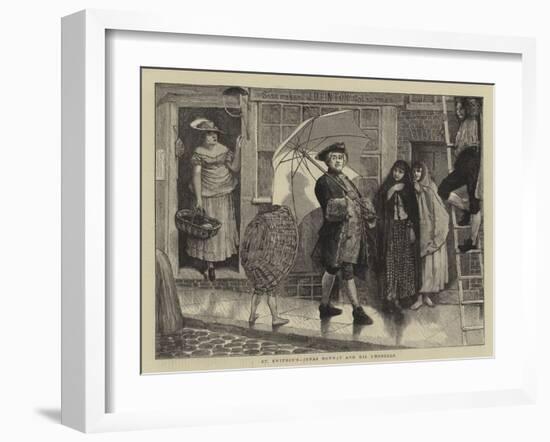 St Swithin'S, Jonas Hanway and His Umbrella-Sir James Dromgole Linton-Framed Giclee Print