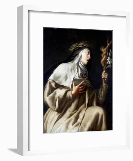 St Teresa of Avila before the Cross, C1621-1663-Guido Cagnacci-Framed Giclee Print